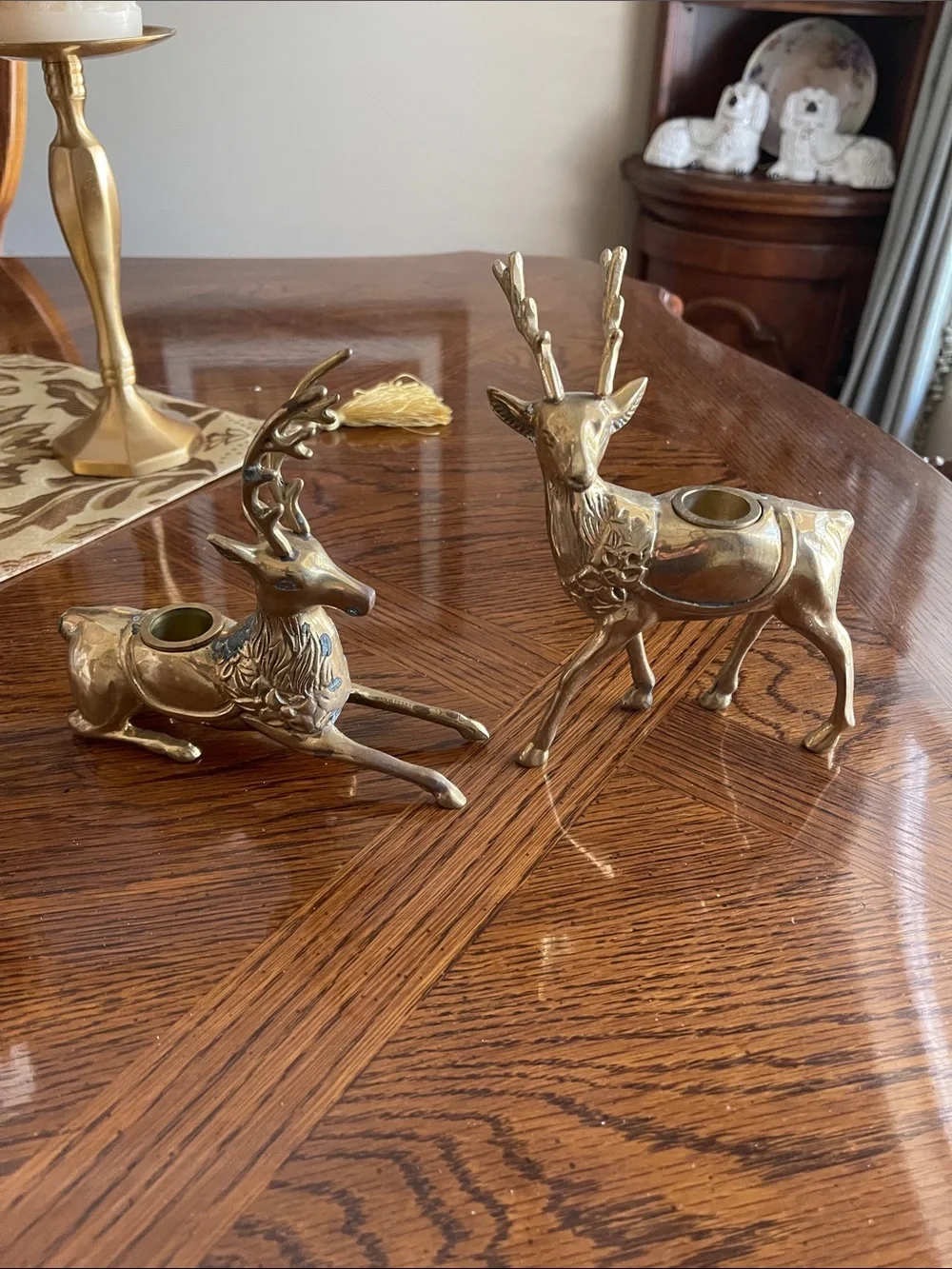 Versace Gold-Tone Deer Candle Holders Pair